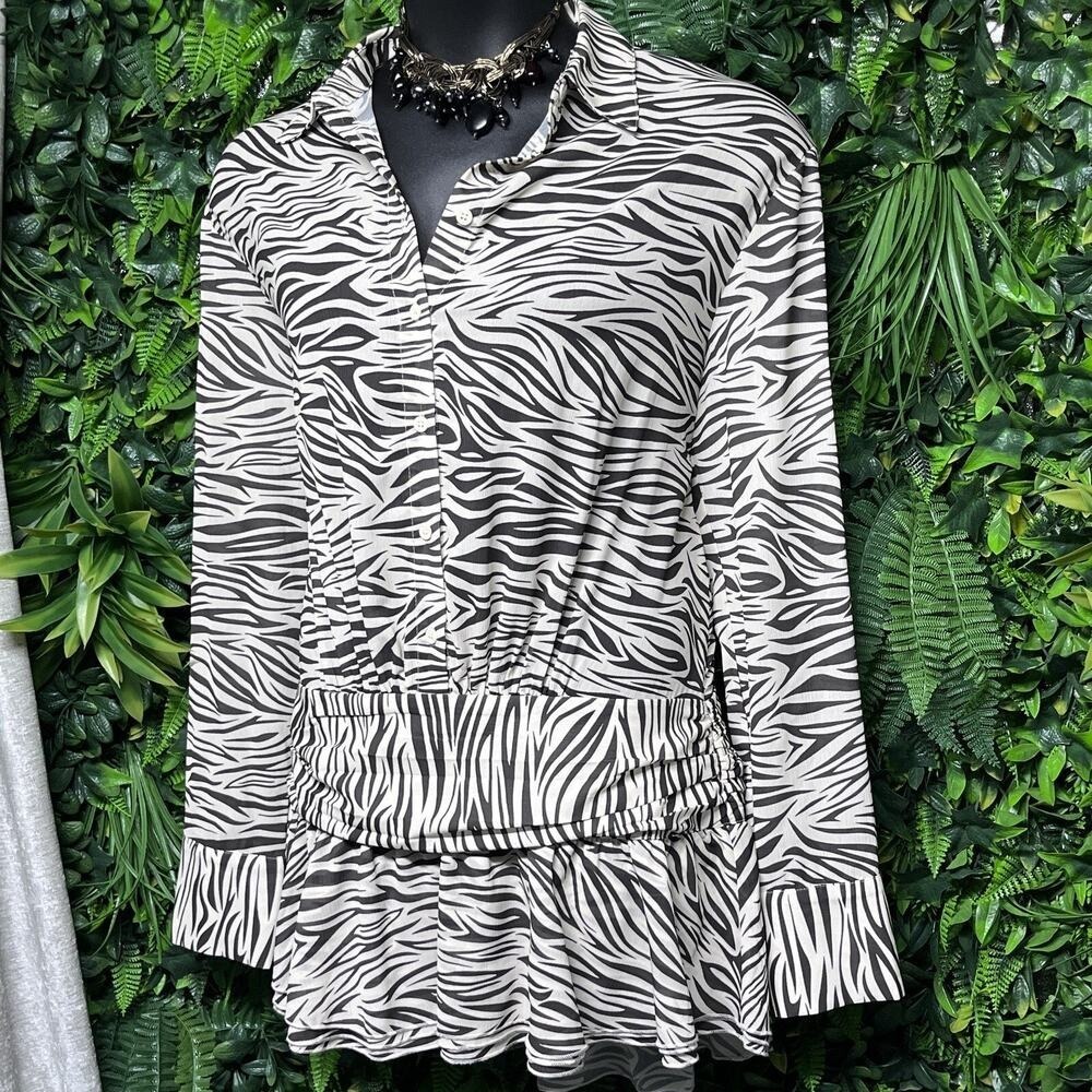 LIONESS REVOLVE Dress Women XL Zebra Animal Girls Girls Girls Mini Button 2647